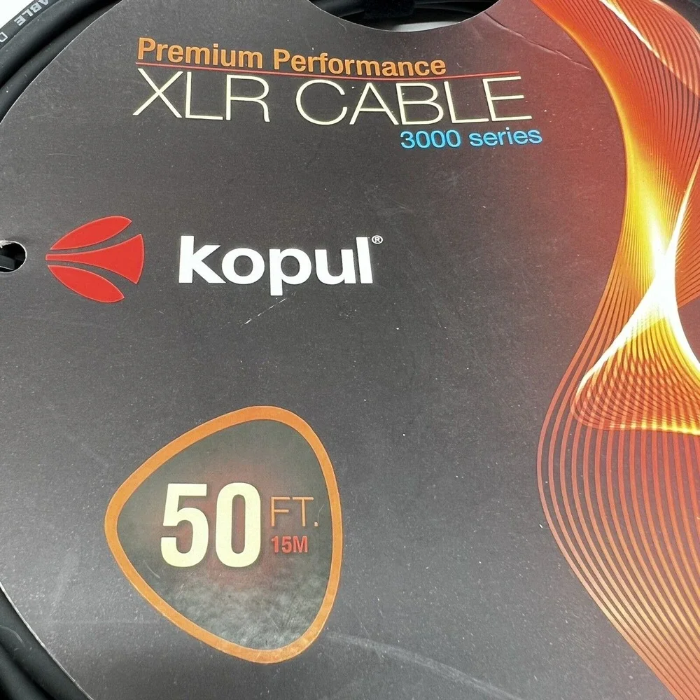 Premium Performance XLR Microphone Cable 3 pin 50 ft. Black 3000 series‎